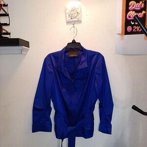Carlisle Women's Blue Belted Zip Jacket NWOT Size 4
